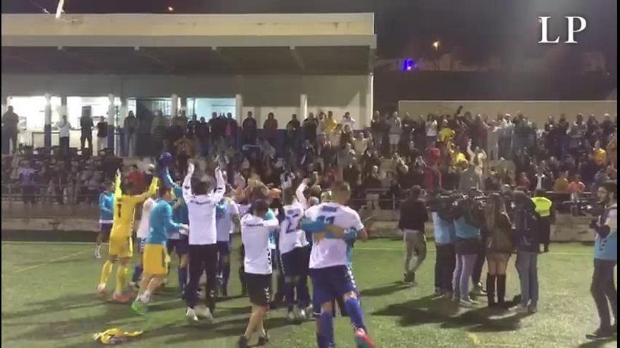 La UD Tamaraceite celebra la victoria copera