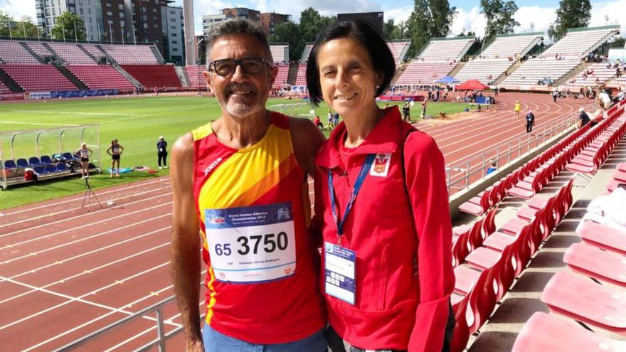 Los atletas del Burgas, Domingo Álvarez y Luz Domínguez. | // FDV
