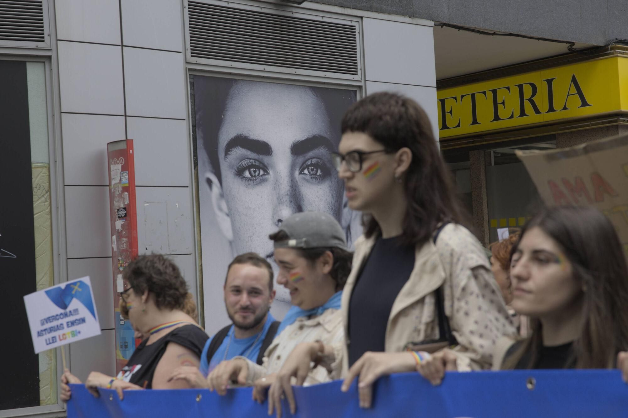 En imágenes: Así fue la manifestación LGTBI de Avilés, con "Santina de Queervadona" incluida