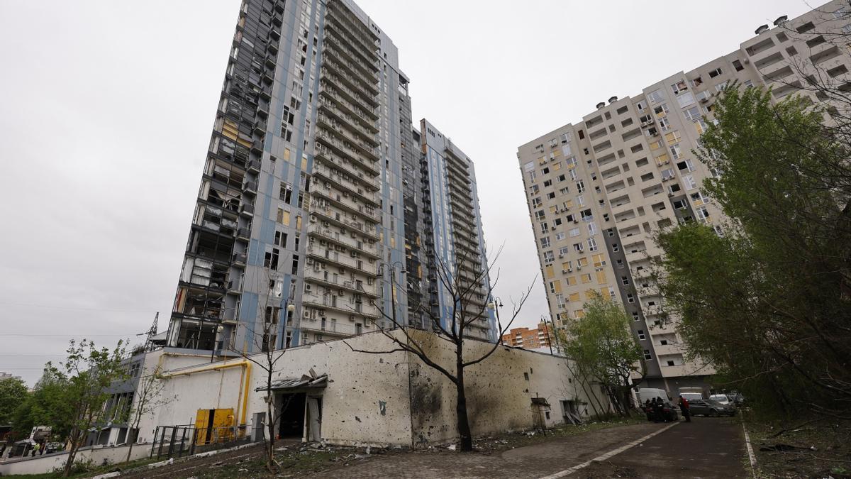 Edificios ucranianos dañados por las bombas rusas.