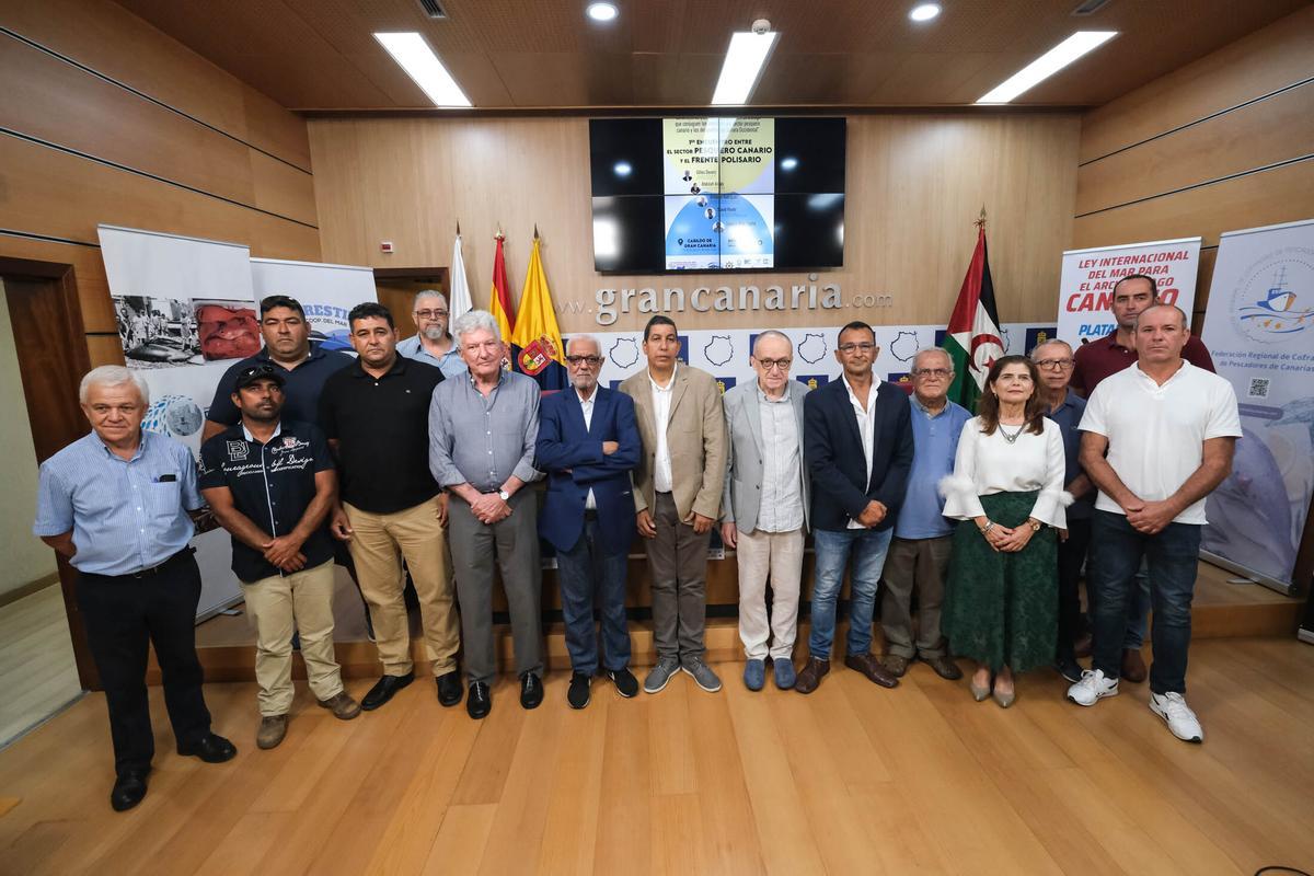 Foto del I Encuentro entre el sector pesquero canario y el Frente Polisario celebrado este viernes en la capital grancanaria.