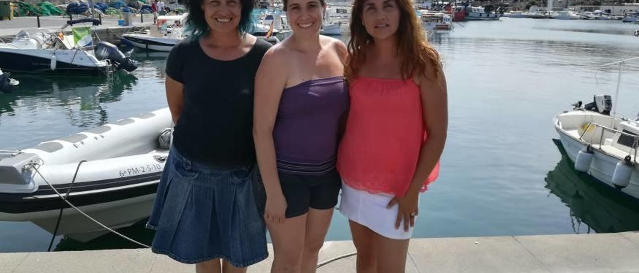 Vanesa, Rocío y Valeria en el puerto ´gabellí´, en la comarca del Llevant de Mallorca.