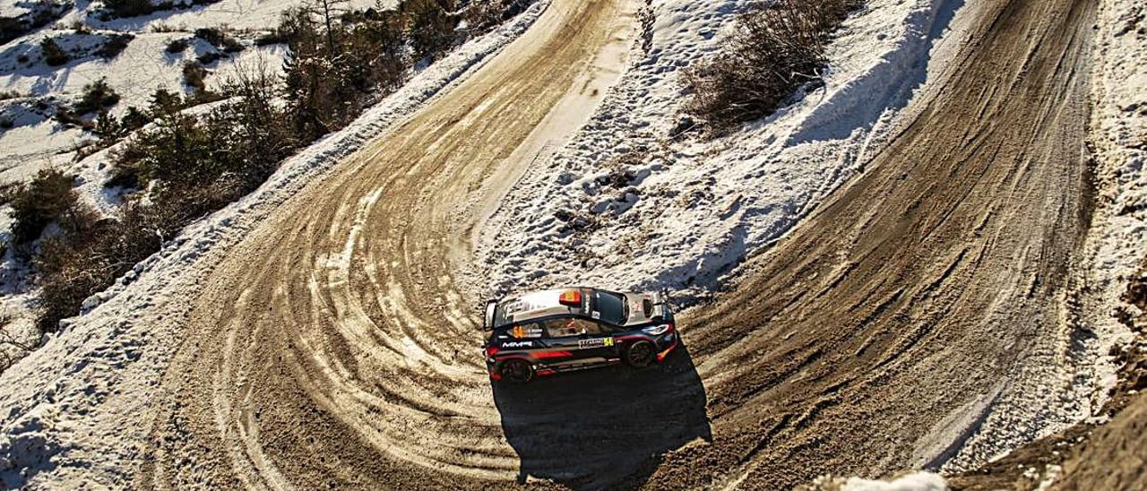 Daniel Alonso, ayer, en el Rally  de Montecarlo.