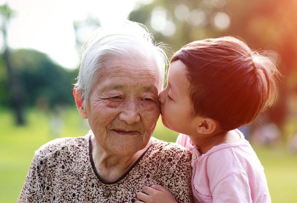 Abuela con su nieto, China