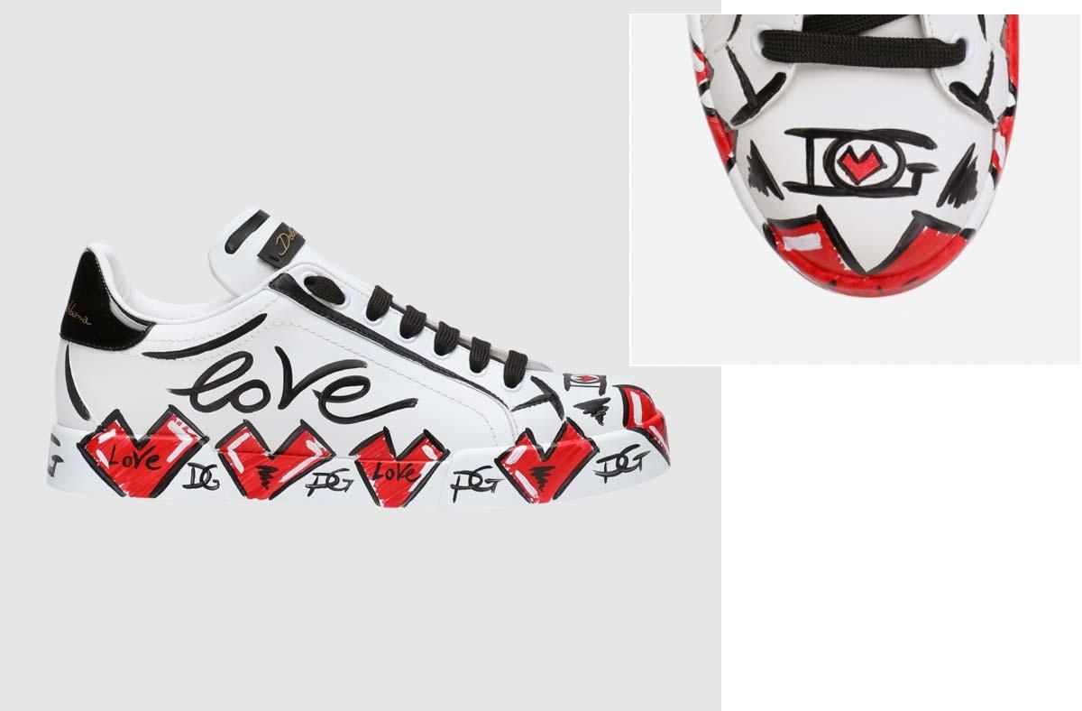 Zapatillas pintadas a mano de edición San Valentín, de Dolce & Gabbana