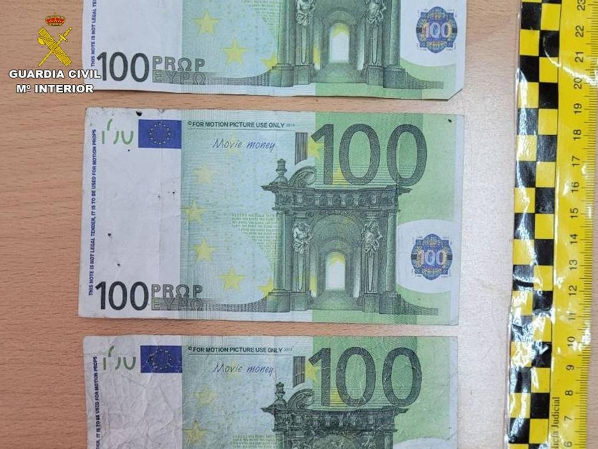 Imagen de archivo de billetes falsos incautados por la Guardia Civil.