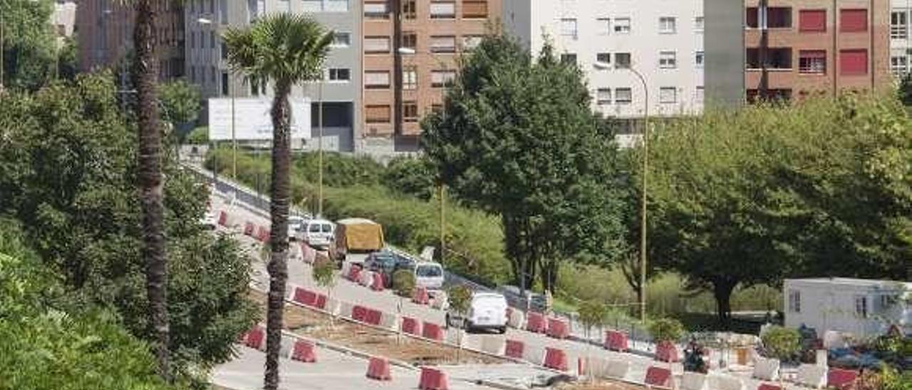 Uno de los tramos en obras de la Ronda Sur.