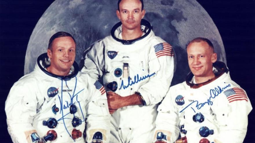 Neil Armstrong, Michael Collins y Buzz Aldrin fueron los primeros hombres en pisar la Luna el 20 de julio de 1969.