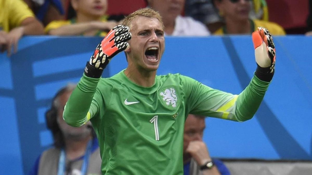 Cillessen, en el partido por el tercer y cuarto puesto contra Brasil del Mundial-2014.