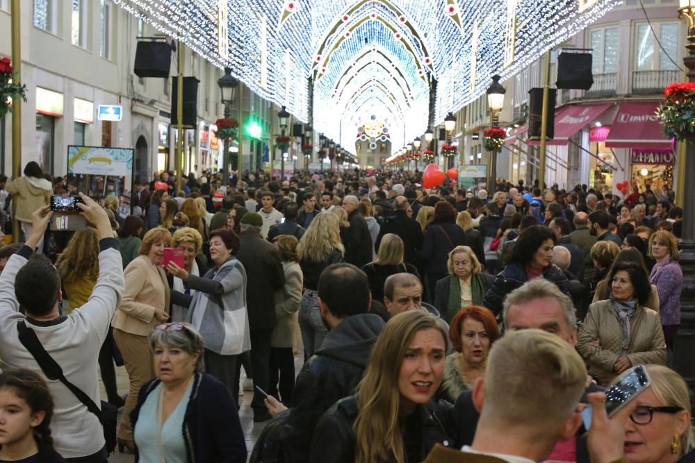 El encendido de las luces de Navidad de la calle Larios