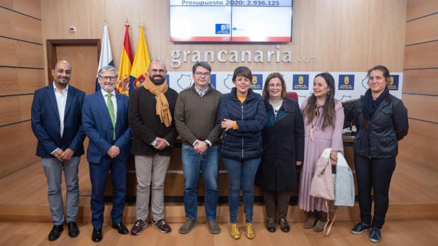 Equipo directivo de la consejería de industria y Comercio durante la presentación del Presupuesto.