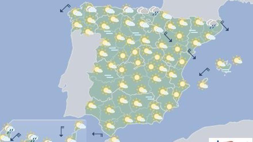 Nubes al norte y posibles lluvias débiles en Canarias