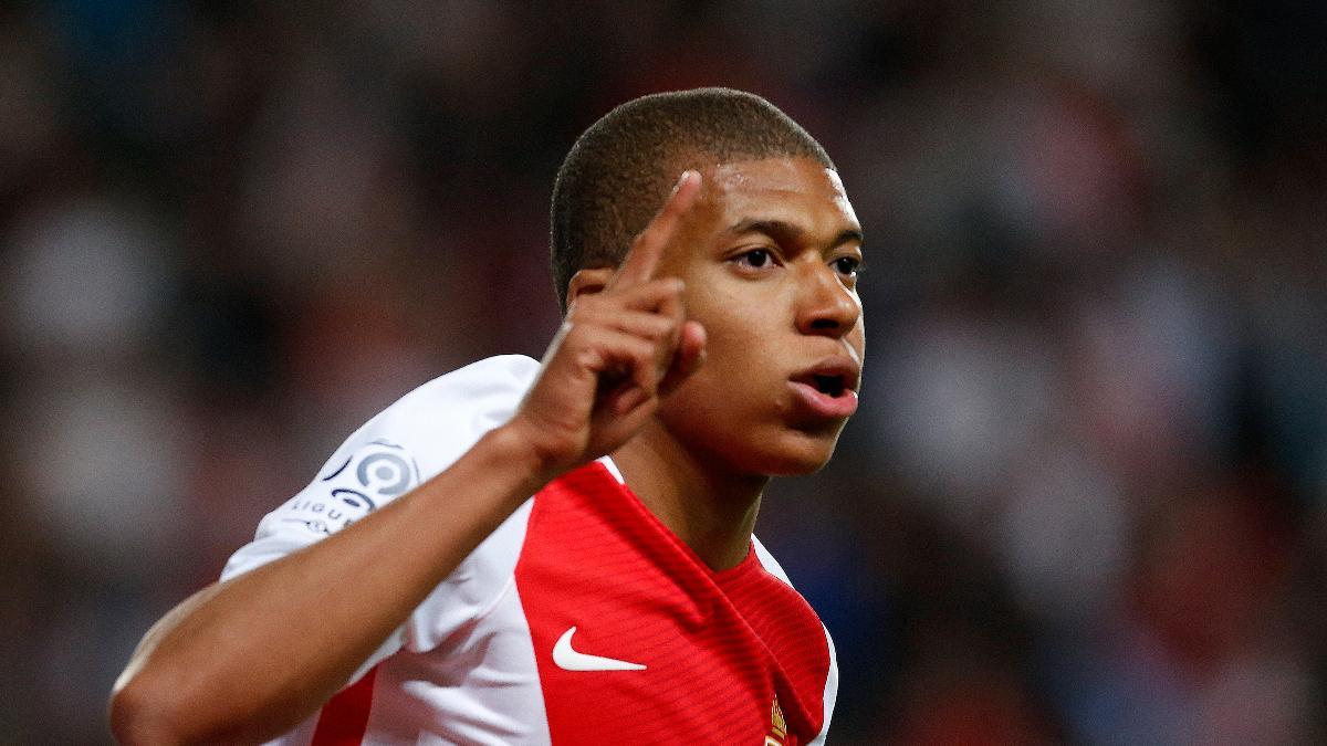 Mbappé cuando jugaba en el Mónaco, 2017