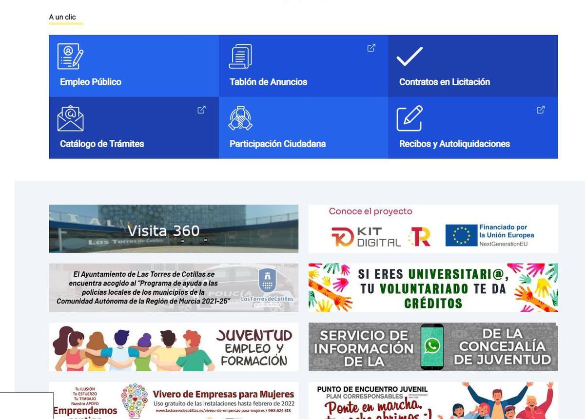 Imagen del nuevo portal web municipal