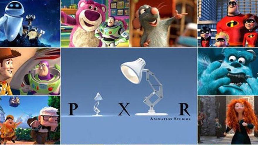 Imágenes de las películas de Pixar.