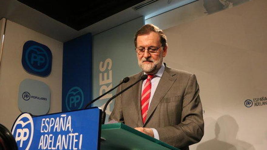 Rajoy a la seu del PP a Madrid
