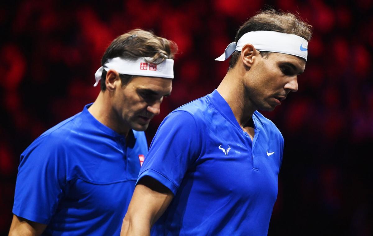 Roger Federer y Rafael Nadal en la Laver Cup de 2022