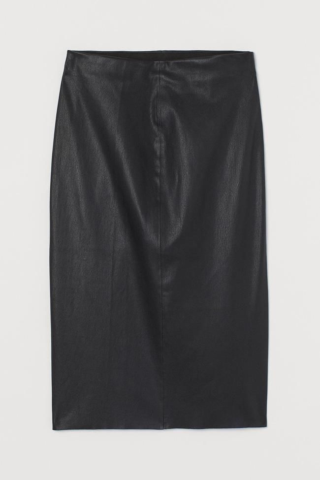 Falda lápiz de piel, de H&M