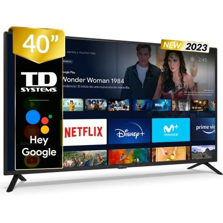 smart tv 40 pulgadas led full hd televisor hey google official assistant control por voz td systems prime40c14s