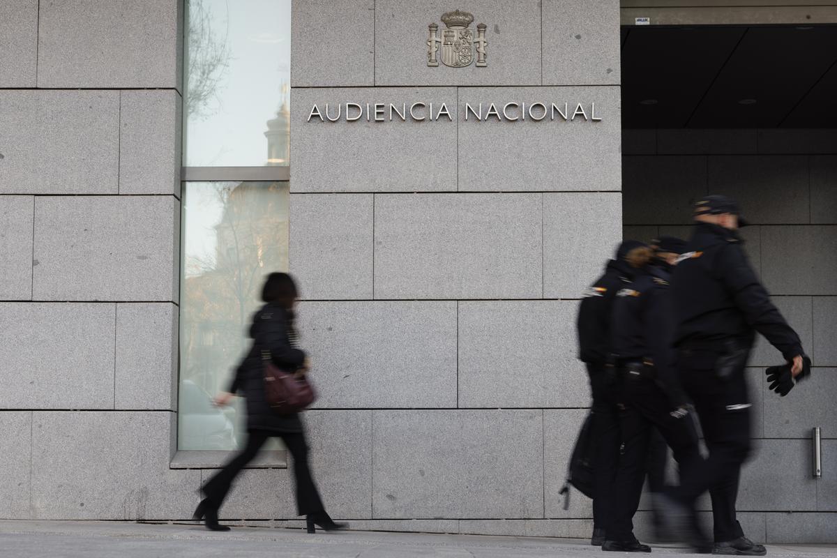 Imagen de archivo de la entrada a la Audiencia Nacional, en Madrid.