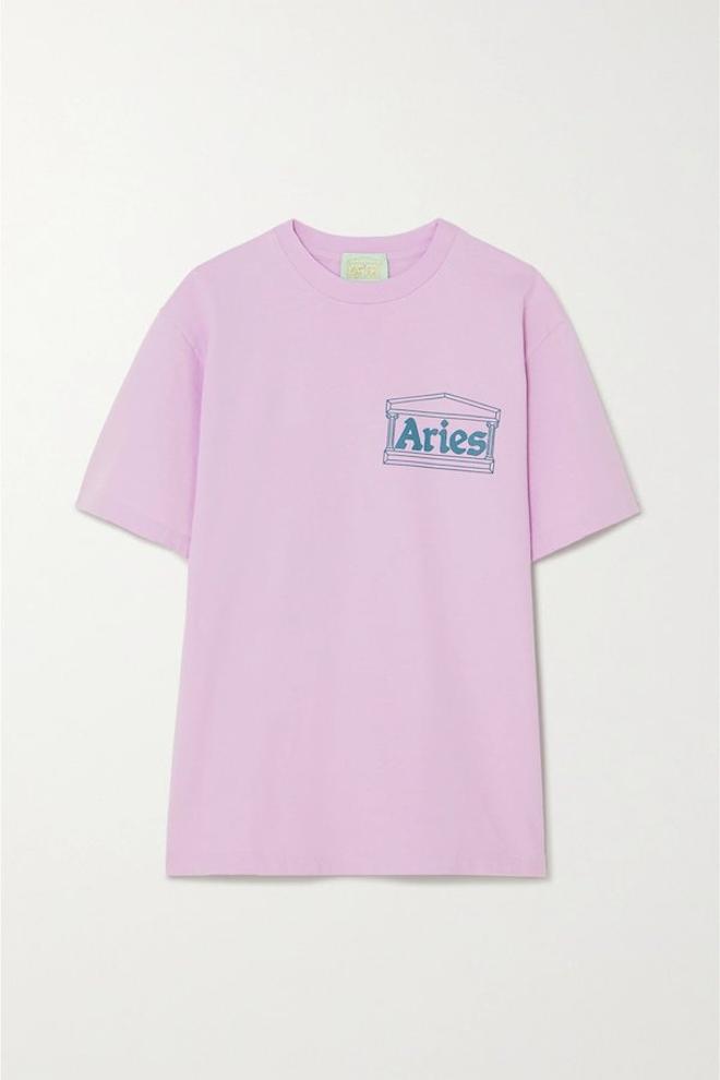 La camiseta de algodón rosa