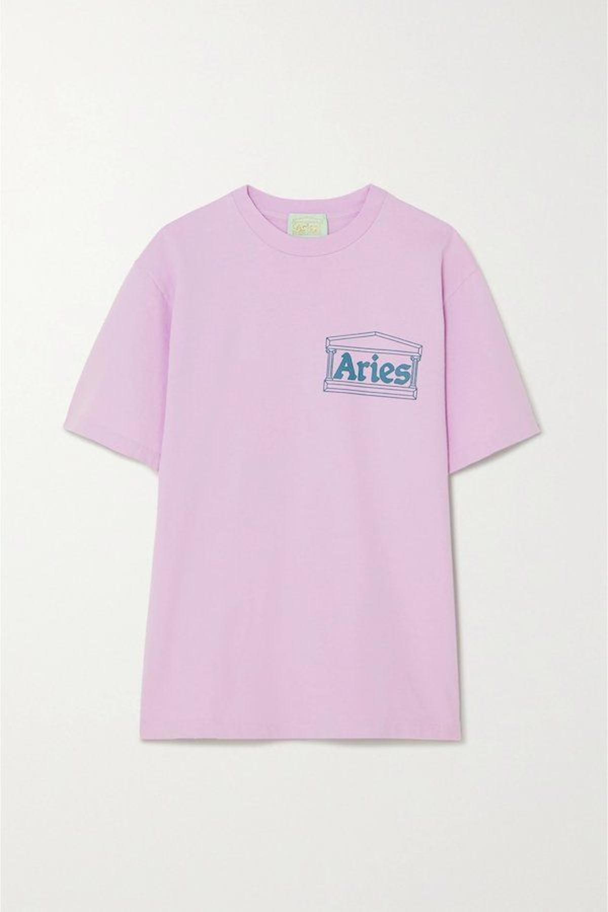 La camiseta de algodón rosa