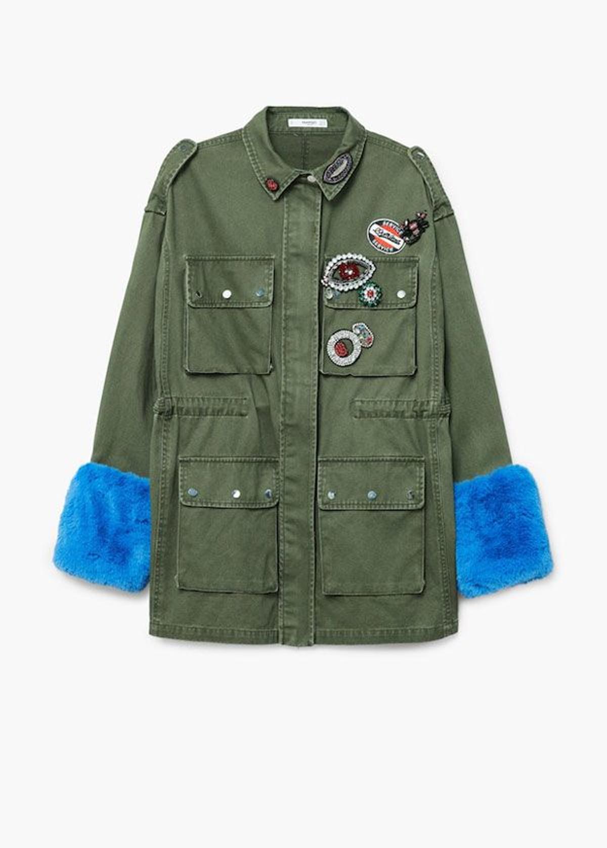 Rebajas 2018: Parka parches puños colores, Mango