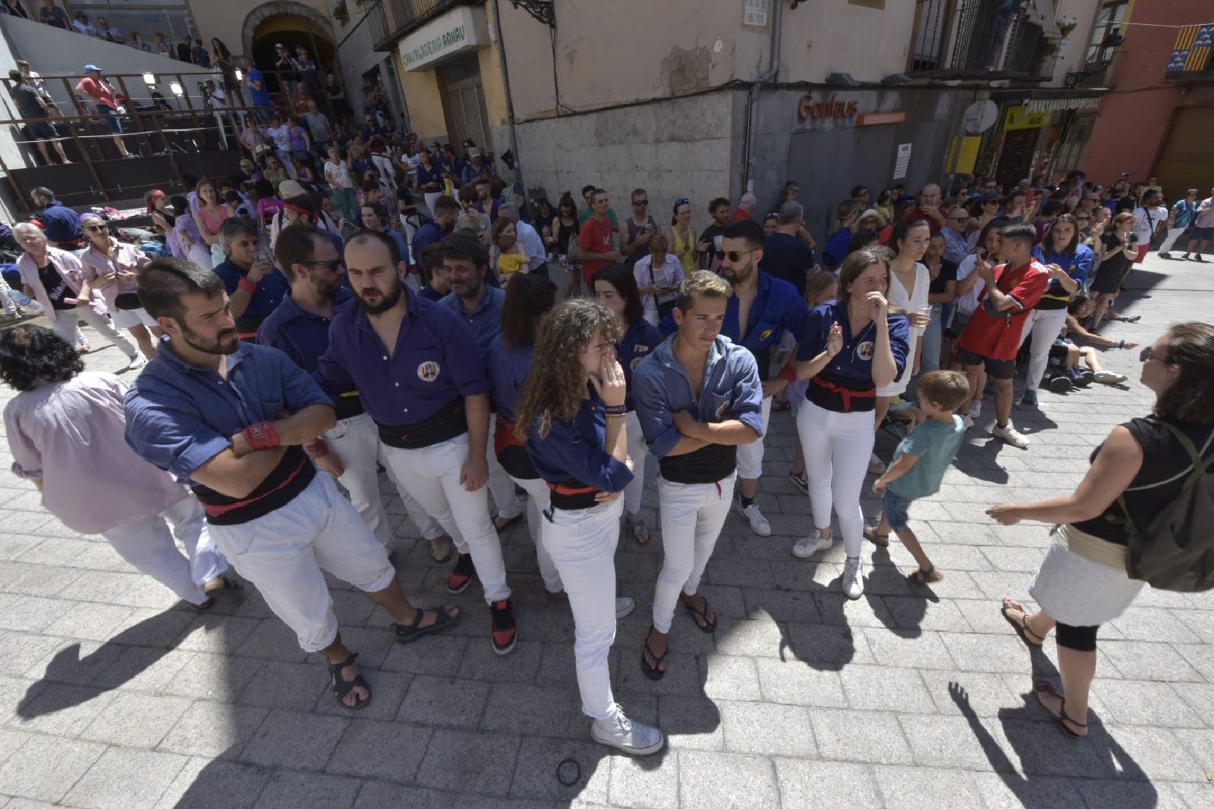 Els Castellers de Berga descarreguen el primer 5 de 7 de la temporada