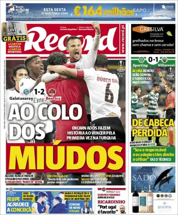 Portada RECORD viernes de 15 febrero 2019