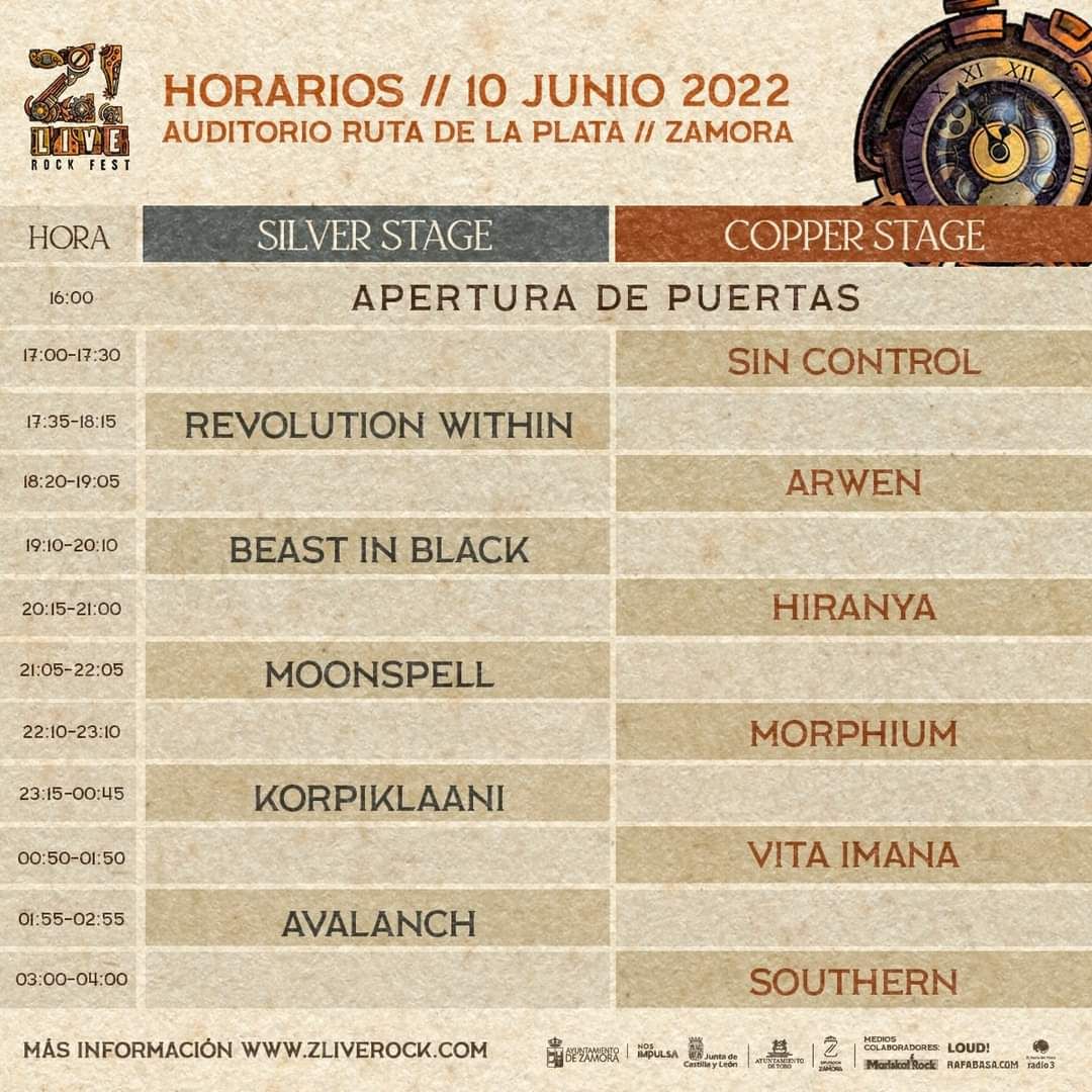 Cartel para hoy, 10 de junio, del Z!Live Zamora 2022
