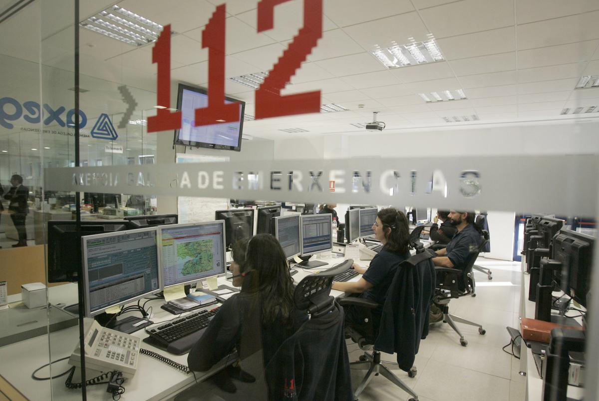 Sala de control del 112 en Galicia