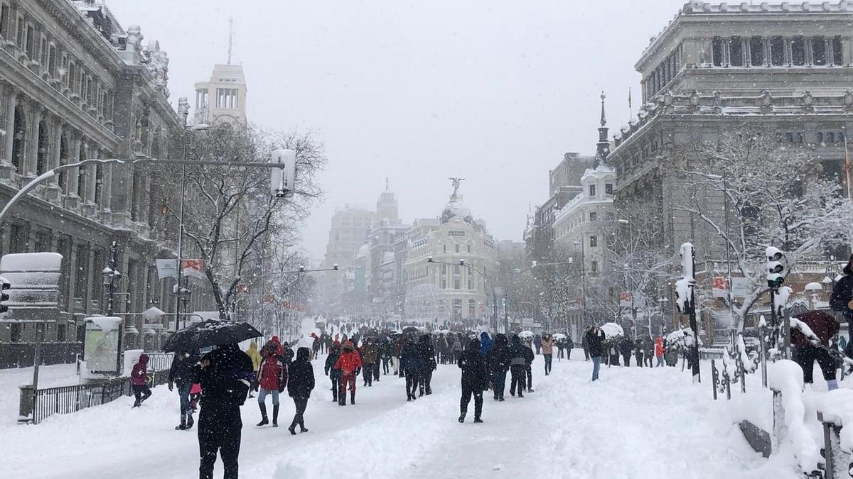 Madrid, bajo la nevada de Filomena