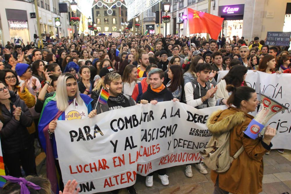 Protesta contra el fascismo en Málaga tras los resultados del 2D