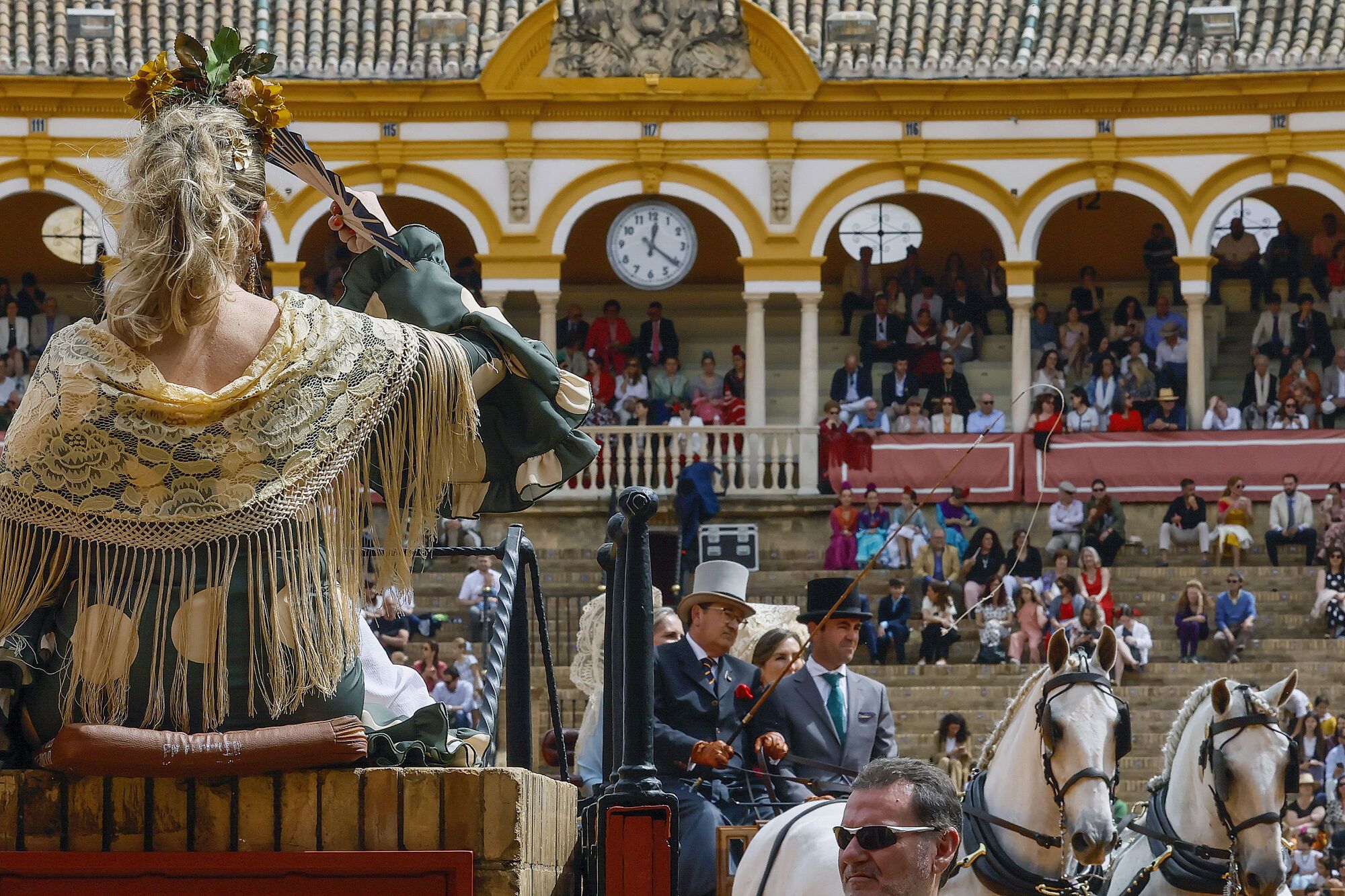 SEVILLA, 07/05/2025.- XXXIX Exhibición de Enganches de Sevilla con la participación de un total de 94 carruajes de España, Portugal, Italia y Estados Unidos, este miércoles. EFE /Jose Manuel Vidal