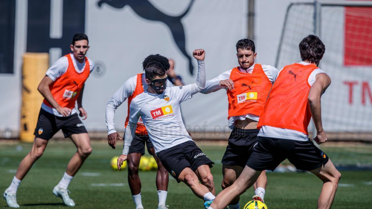 Entrenamiento del Valencia CF.
