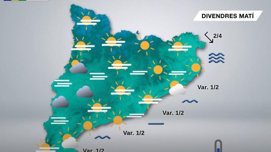 Divendres amb clarianes al matí i temperatures poc canviants