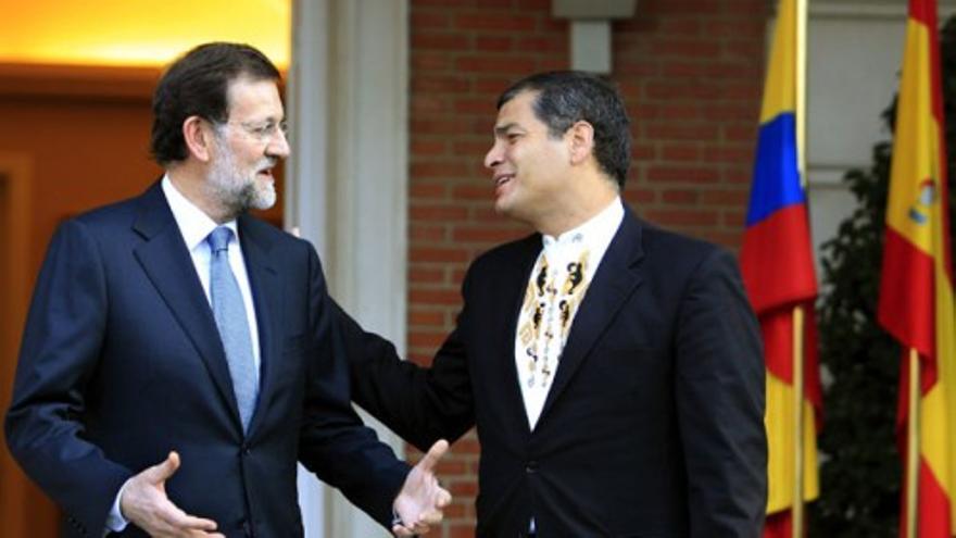 Mariano Rajoy recibe a Rafael Correa