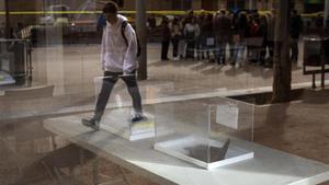 zentauroepp50817132 ballot boxes are seen prepared inside a polling station ahea191109180156