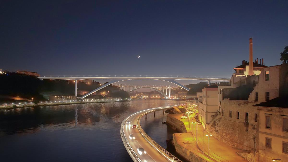 Proyecto premiado del puente sobre el río Duero en Oporto en el que colabora el estudio vigués AM2