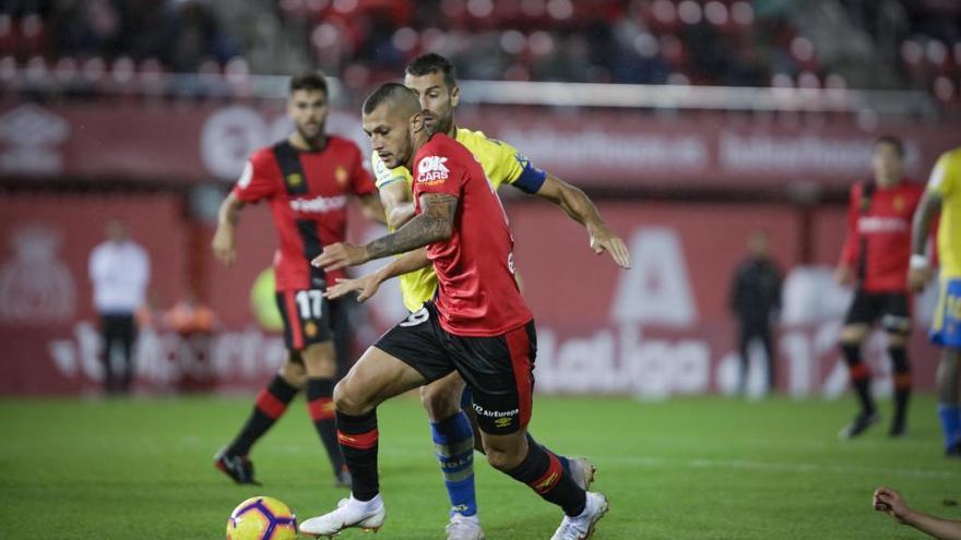 Stoichkov en el partido frente a Las Palmas en Son Moix.