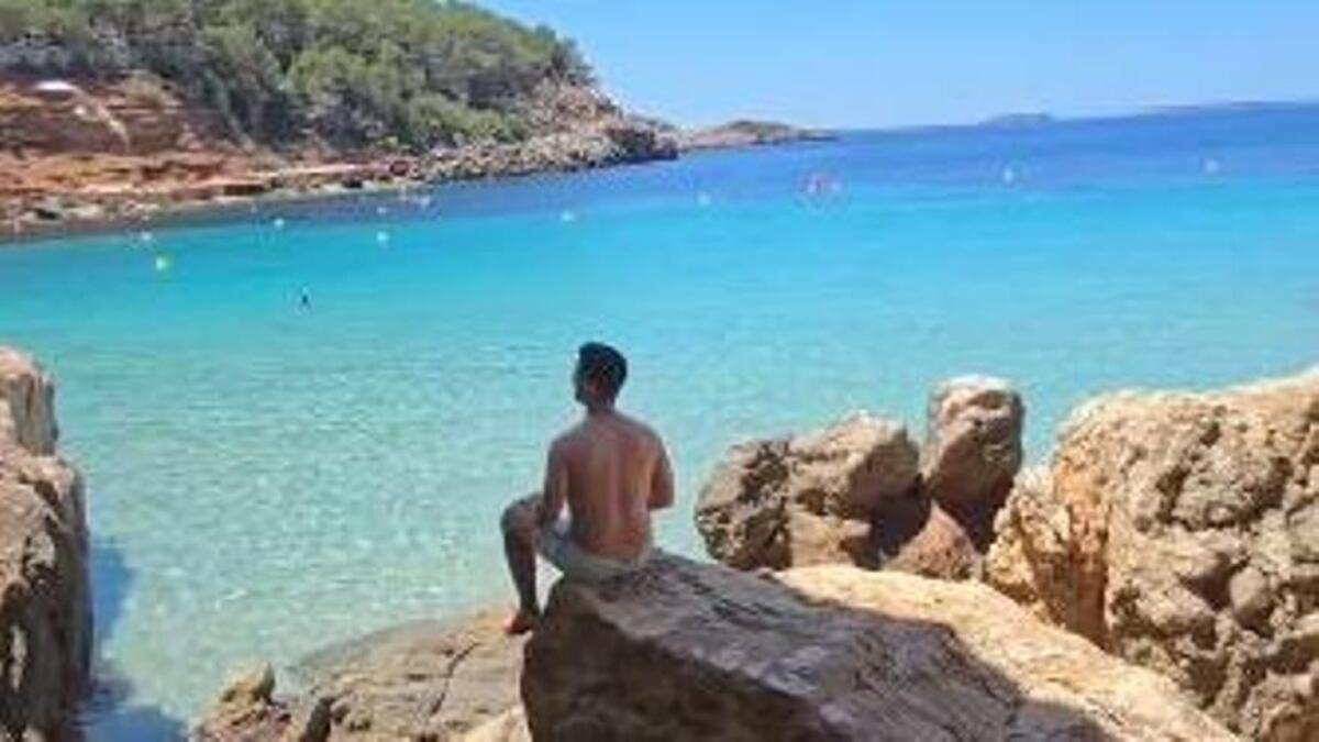 Cristian Delgado, en Cala Saladeta
