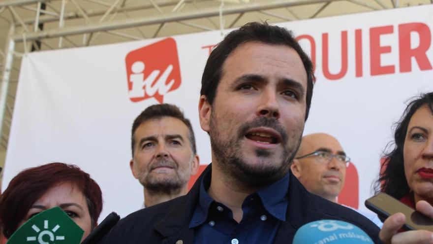 El coordinador general de IU y cabeza de lista de Unidas Podemos por Málaga, Alberto Garzón, el pasado sábado, 30 de marzo, en Málaga