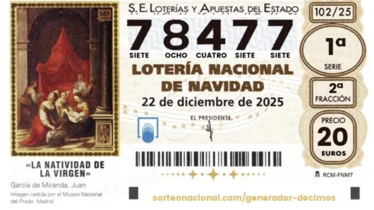 El número agraciado con el cuarto premio.