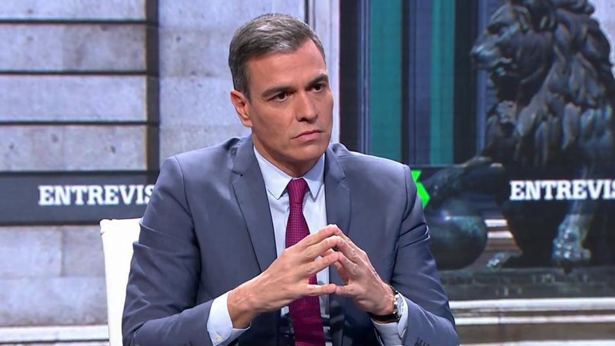 El presidente del Gobierno, Pedro Sánchez, en la entrevista en La Sexta.