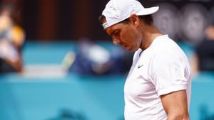 Rafael Nadal of Spain practices during the Mutua Madrid Open 2024, ATP Masters 1000 and WTA 1000, tournament celebrated at Caja Magica on April 25, 2024 in Madrid, Spain. AFP7 25/04/2024 ONLY FOR USE IN SPAIN / Irina R. Hipolito / AFP7 / Europa Press;2024;SPAIN;SPORT;ZSPORT;TENNIS;ZTENNIS;Mutua Madrid Open 2024 - Day 4