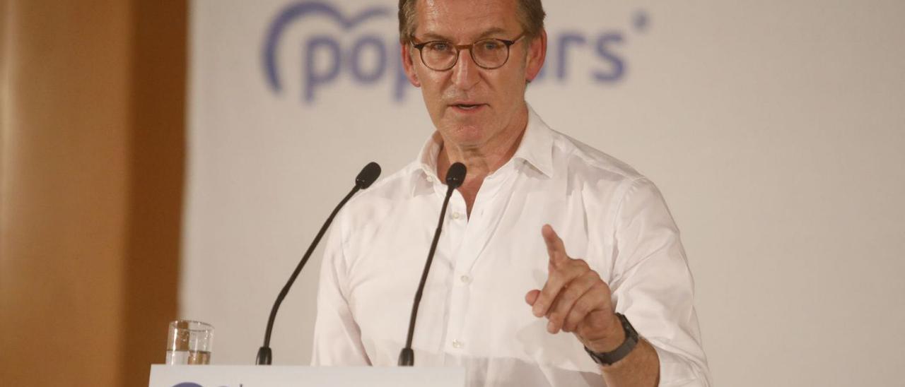 El líder del Partit Popular, Alberto Núñez Feijóo, ahir a Barcelona. | EUROPA PRESS