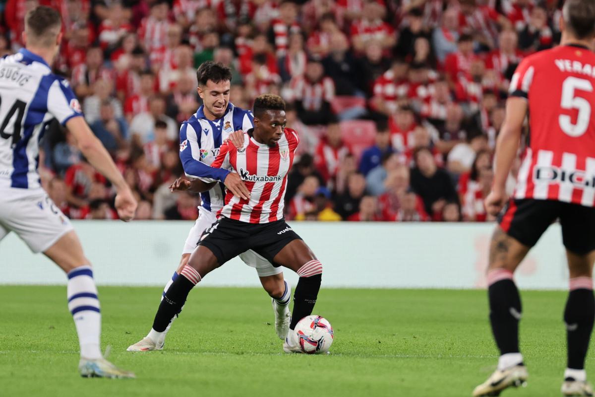 Álvaro Djaló, en el último Athletic - Real Sociedad.