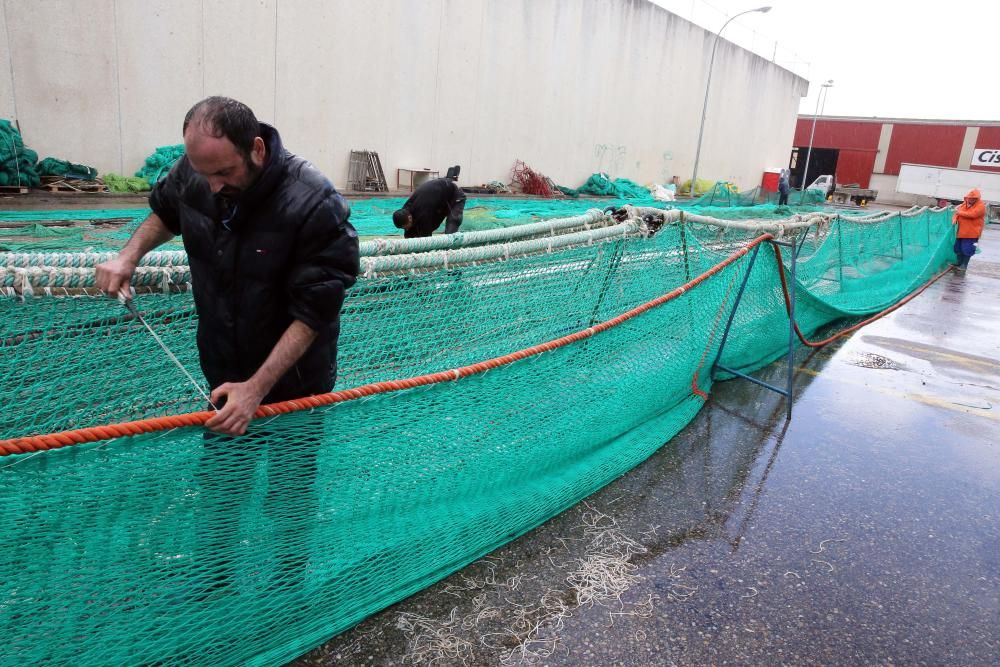 Los rederes de Vigo trabajan bajo la lluvia // Marta G. Brea