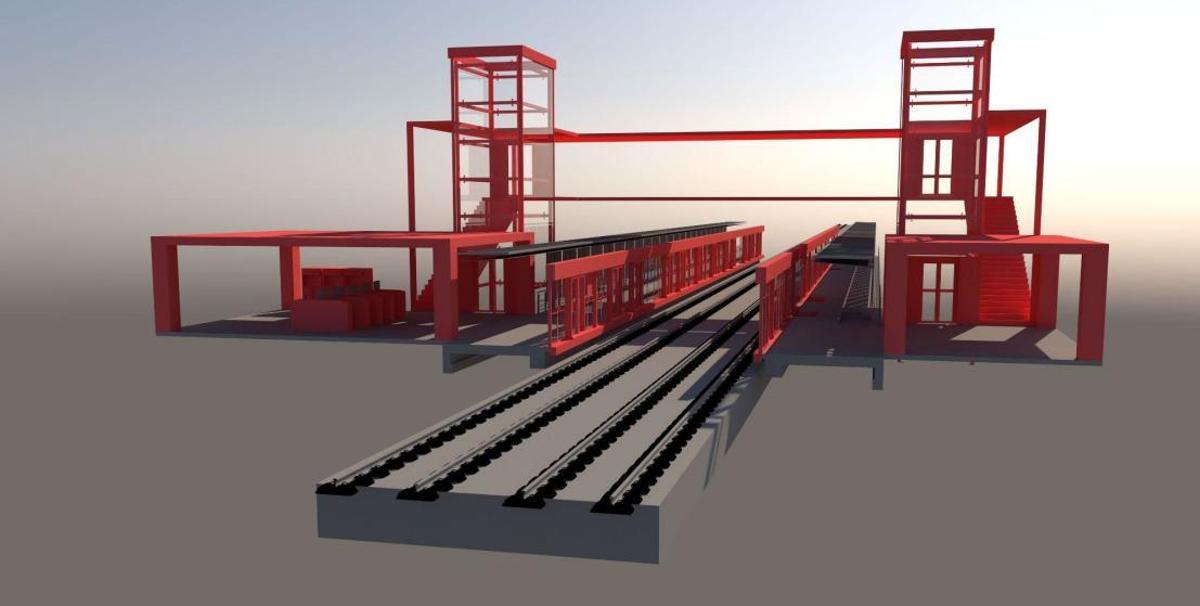 Recreación de Sevila Quiere Metro de la parada de Palmas Altas del tramo sur de la línea 3