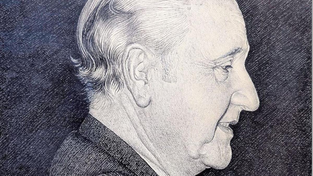 Retrato a plumilla de Antonio Lauret. Pérez Antón, 1981.